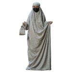 Islamic Prayer Dress for Women- Free Size, Muslim Dress with Hijab, Jilbab/Namaz Khimar/Prayer Clothes Niqab Khimar, Islamic Premium Prayer Clothes, Light Green floral Print color