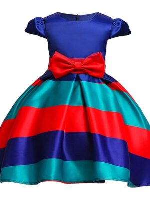 Flower Girl Dress Stripes Bow Wedding Bridesmaid Birthday Pageant 3-4 Years | Dresses | Maternity | Women's Clothing