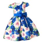 Flower Girl Dress Rose Printed Bow Wedding Bridesmaid Birthday 130cm Blue | Dresses | Maternity | Women's Clothing