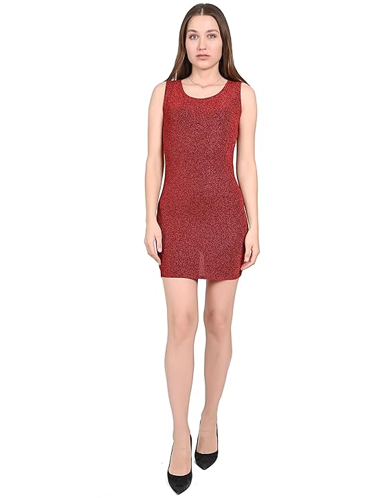 Bodycon Dresses for Women Sequin Cocktail Dresses for Women | Prom Dresses | One Piece for Women (Maroon)