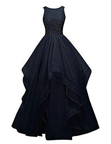 Net Wedding Maxi Dress for Women (Navy Blue)