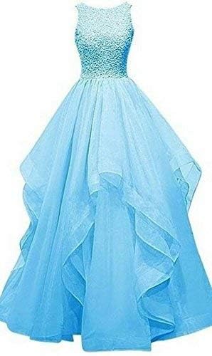 Net Wedding Maxi Dress for Women (Sky Blue)