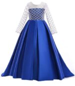 Net Wedding Maxi Dress for Women (Royal blue-002)