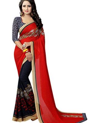 Royal Silk Sari Heavy Blouse & Border Indian Wedding Women Saree Party Special Muslim Bride Dress