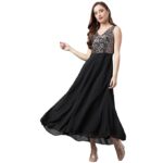 Women Fit & Flare Sequined Maxi Dress