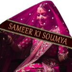 Sada Saubhagyawati Bridal Customized Dupatta | Name Bride Chunni & Dupattas | Dulhan Name Wala dupatta for Marriage, Indian（Magenta1）