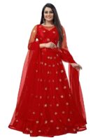 Elegant and Stylish Lehenga Choli for Women – Traditional Indian Wear with Embroidery, Perfect for Weddings and Festivals (Star-Red)