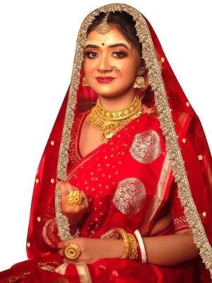 2.5M Red Net Sada Saubhagyawati Bhav Bridal Wedding Dupatta With Sequins Kiran lace | Bridal Women's Net Dupatta | Traditional Dulhan Entry Chunni | Red