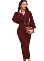 Bodycon Dress for Women Aline Floor Length Dress for Party and Office
