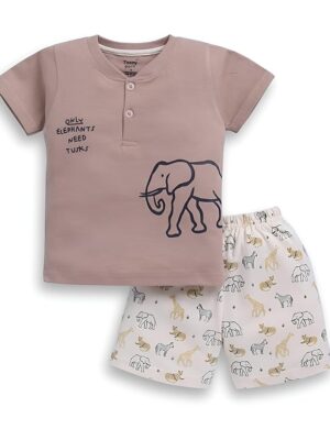 Boys Printed Casual T-Shirt and Shorts Set