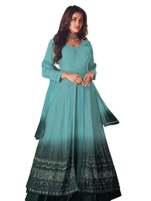 Women's Maxi Anarkali Dress(Blue)