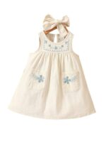 Summer Dress for Baby Girl/Frocks for Baby Girl/Baby Frocks Girl Poly Rayon(Cream)