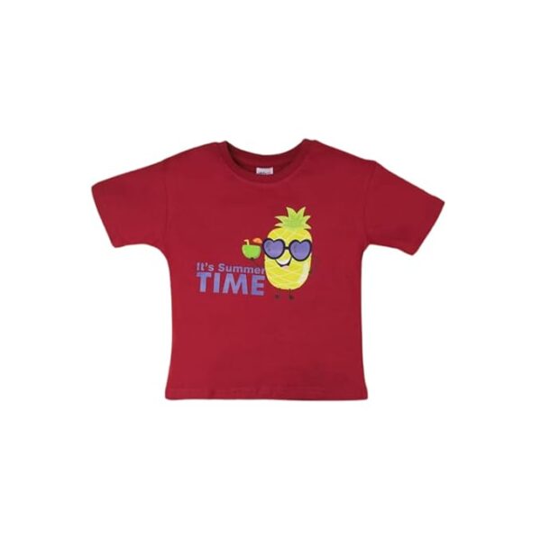 Kids Unisex Cotton T-Shirt | Half Sleeve Summer Top for Boys & Girls | Lightweight Breathable Casual Tee(Maroon)
