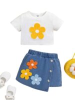 Girls Daisy Casual Top Bottom Set