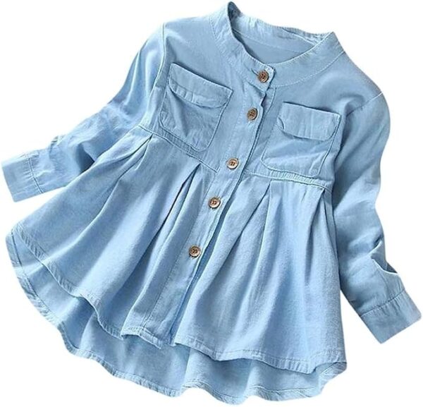 Little Fairy Girl Solid Denim Frocks & Dresses for Girls