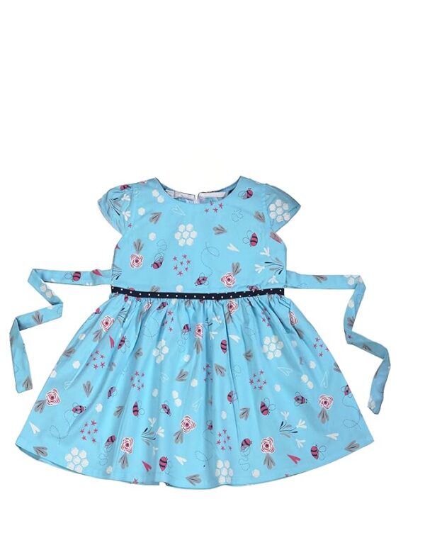 Girls Pure Cotton Soft Frock with Astar, Printed Multicolor for Girl Child(Blue)